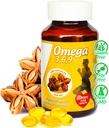Sikyriah Omega 3, 6 i 9 softgel kapsułki l 100% Pure Sacha Inchi Oil l 3000mg per Day l Plant Based Supplement l Bezmózgowe podstawowe kwasy tłuszczowe Źródło l Non-GMO l