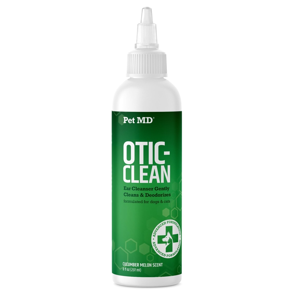 Zwierzęta domowe MD Otic Clean Dog Ear Cleaner for Cats and Dogs - Effective Against Infections Caused by Infections, Swędzenie i kontrola Odor - 8 oz (Ocumer Melon)