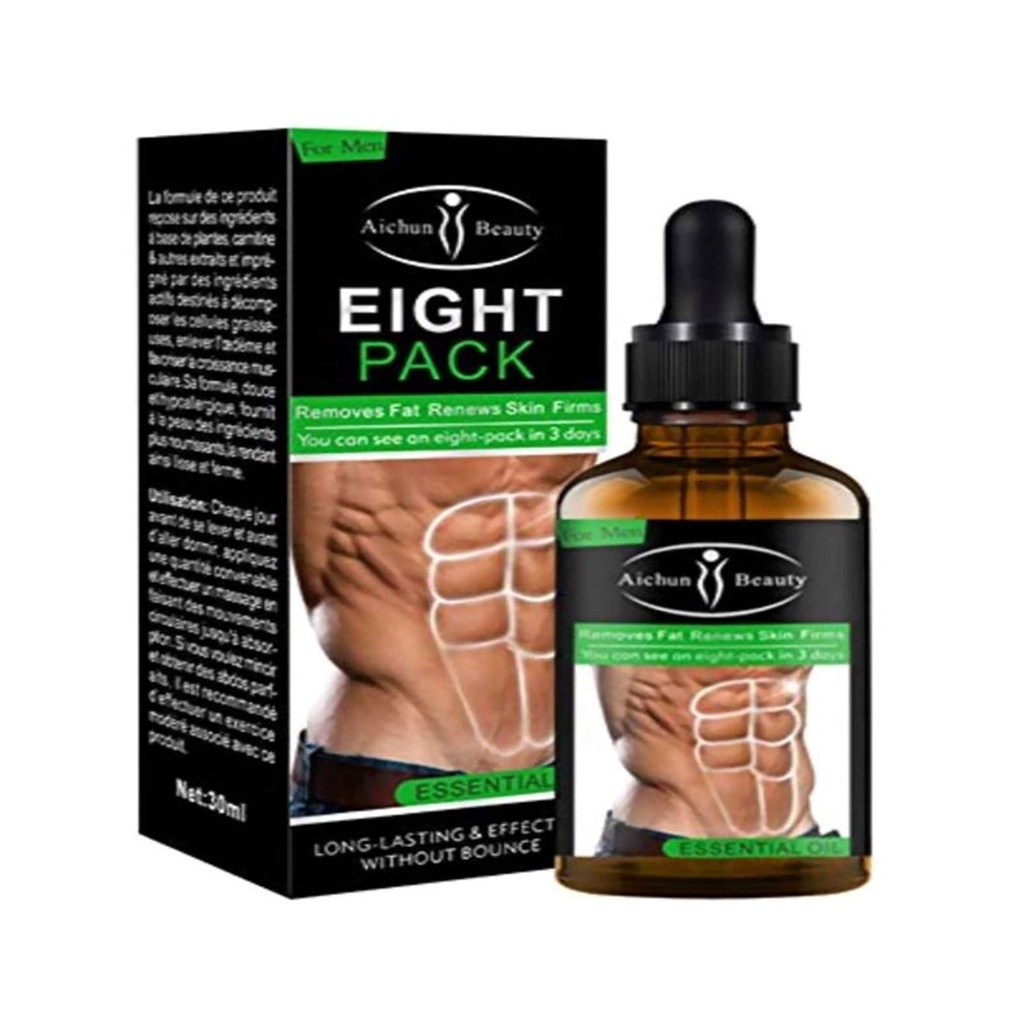 AICHUN BEAUTY Osiem Pack Abdominal Esential Oil for Men Strong Waist Manly Torso Smooth Lines Press Fitness Belly Burning Muscle Fat Usuń Renews Skin Weight Loss Slimming Cream 30ml
