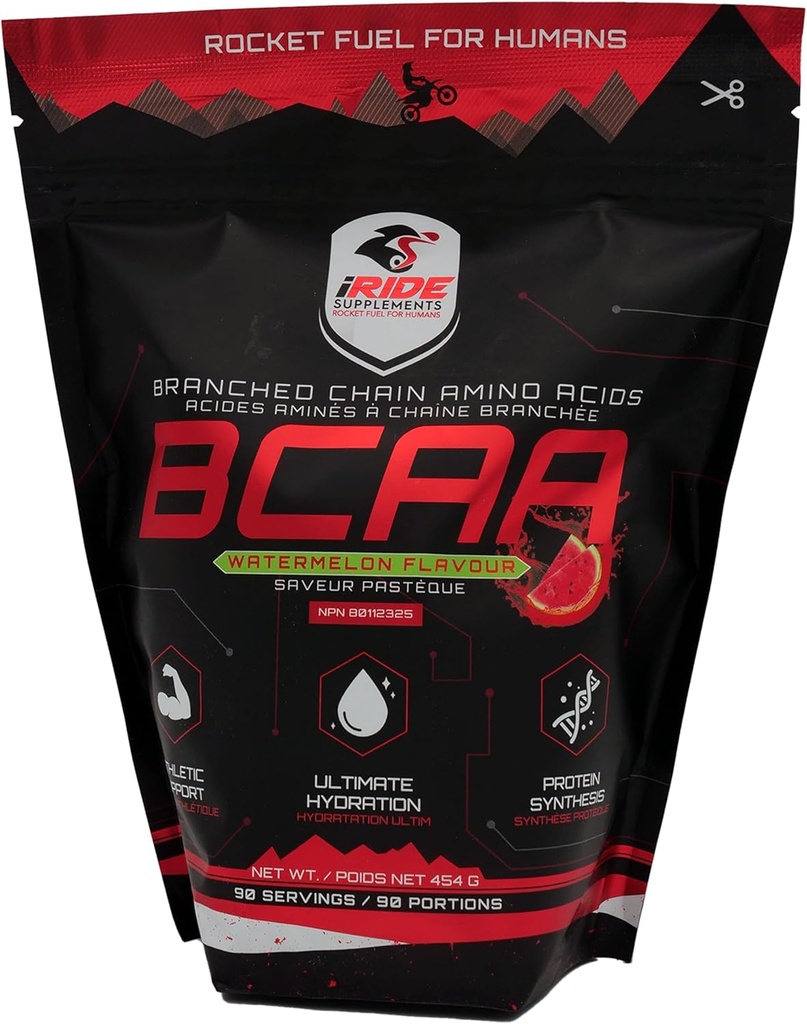 Branched Chain Amino Acids BCAA Protein Powder, Aromat arbuzowy - Idealny do nawadniania, zwiększa energię, zwiększa wydajność, Endurance & Metabolizm - Athlete Supports- 90 Służenia