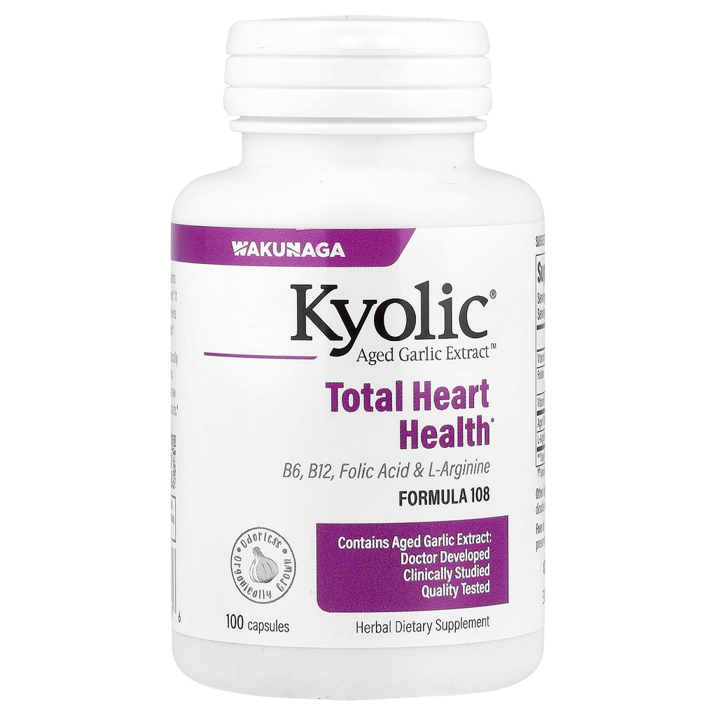 Kyolic Aged Garlic Extract Total Heart Health Formula 108 - 100 kapsułki
