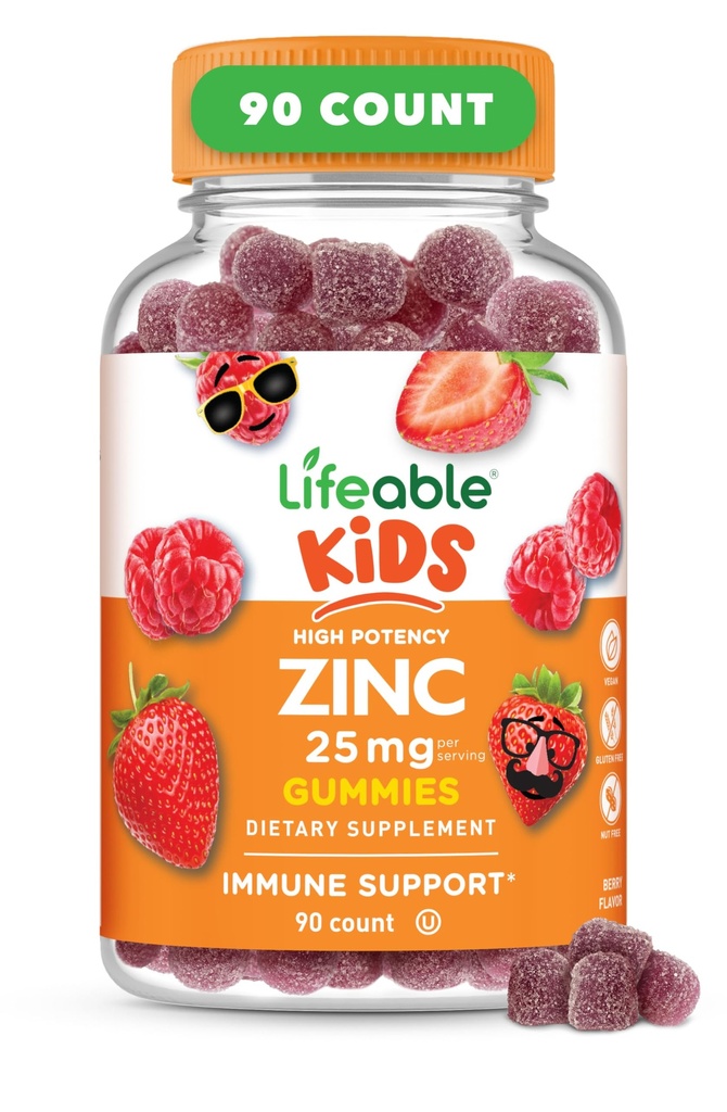 Żywy cynk dla dzieci 124; 25 mg 124; Great Desting Natural Flavored Cynk Gummies membrany 124; Gluten Free Vegetarian Non GMO Cynk suplementy 124; Kids Cynk dla immunologicznego wsparcia 124; 90 Gummies