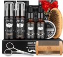 Zestaw Beard for Men Grooming & Care: z 2 Pack Beard Oils and Balm - Myj i uzdatniania do po goleniu balsam Sandalwood, Brush and Comb Sets z nożyczek, Valentines Ojców prezenty dla taty / Mężczyźni / On