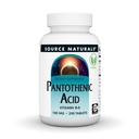 Źródło Naturals Kwas pantotenowy 100 mg Witamina B- 5 Suplement diety - 250 Tabletki