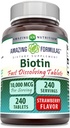 Amazing Biotin 10,000 Mcg XI124; Fast Disolve Tablets XI124; Non-GMO XI124; Gluten Free Supplement XI124; Made in USA (Strawberry XI124; 240 Count)