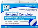 Wybór jakości menstruacyjny Kompletny Max Siła Okres Ulgi Ból, 500 mg Acetaminofen, 60mg kofeiny, 15 mg Pyrilamine Maleate, Krampy, Bloating, Ból głowy. 24 Hrabia.