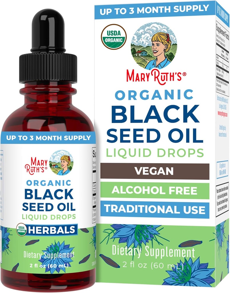 MaryRuth Organics Black Seed Oil Liquid Drops Cold Pressed District 124; 3 Month Supply Buddings 124; USDA Organic Black Cmin Seed Oil 124; Immune Support Distribution 124; Scientific Health 124; Sugar & Gluten Free Distribution 124; Non-GMO Distribution 124; 2 Fl Oz