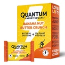 Quantum Energy Square: Energy Bar z kofeiną & 10 g białka. Delicious Healthy Snack On The Go. (Wegan, Gluten- free, Soy- free, Dairy- free) - Banana Nut Butter Crunch 8Pk