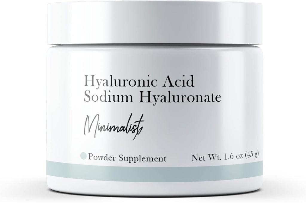 Minimalistyczny kwas hialuronowy (1,6 oz) Hyaluronian sodu, Proszek, Suplement diety