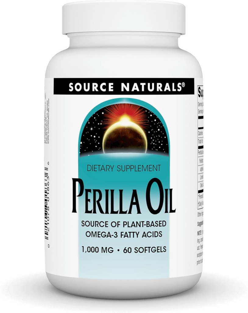 Źródło Naturals Perilla Oil Source of Plant- Based Omega- Fatty Acids, 1000 mg - 60 Softgels