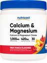 Nutricost Wapnia Magnezu Proszek (Owoce Punch, 30 Służenia) - Wsparcie dla kości, Non-GMO, Gluten Free (z Citrate wapnia i Magnezu Citrate)