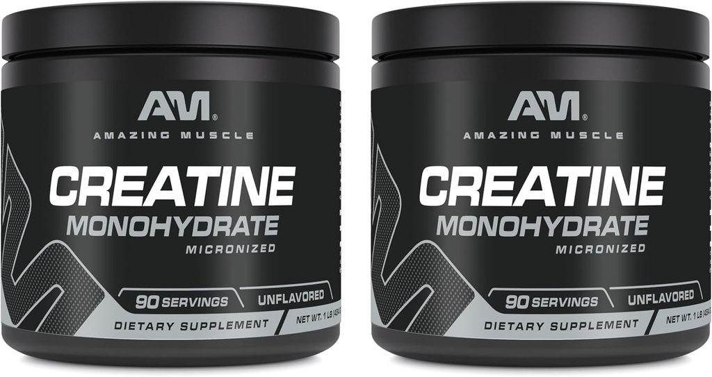 Amazing Muscle Micronized Creature Monohydrate Agregat 124; 90 Servings Agregat 124; 5000 Mg per Serving Agregat 124; 1 Lb (454 Grams) Agregat 124; Ideal Pre & Post Workout Supplement Agregate 124; Unflavored (2 Pack, 1 Lb Agregat 124; Unflavored)