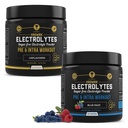 MMA Nutrition HRDWRK 100 Służenia Keto Electrolytes Proszek Hydration Sugar Free - Electrolyte Proszek do zwiększenia wytrzymałości i zmniejszyć zmęczenie z suplementem Electrolytes - Unflavored & Blue zestaw malinowy