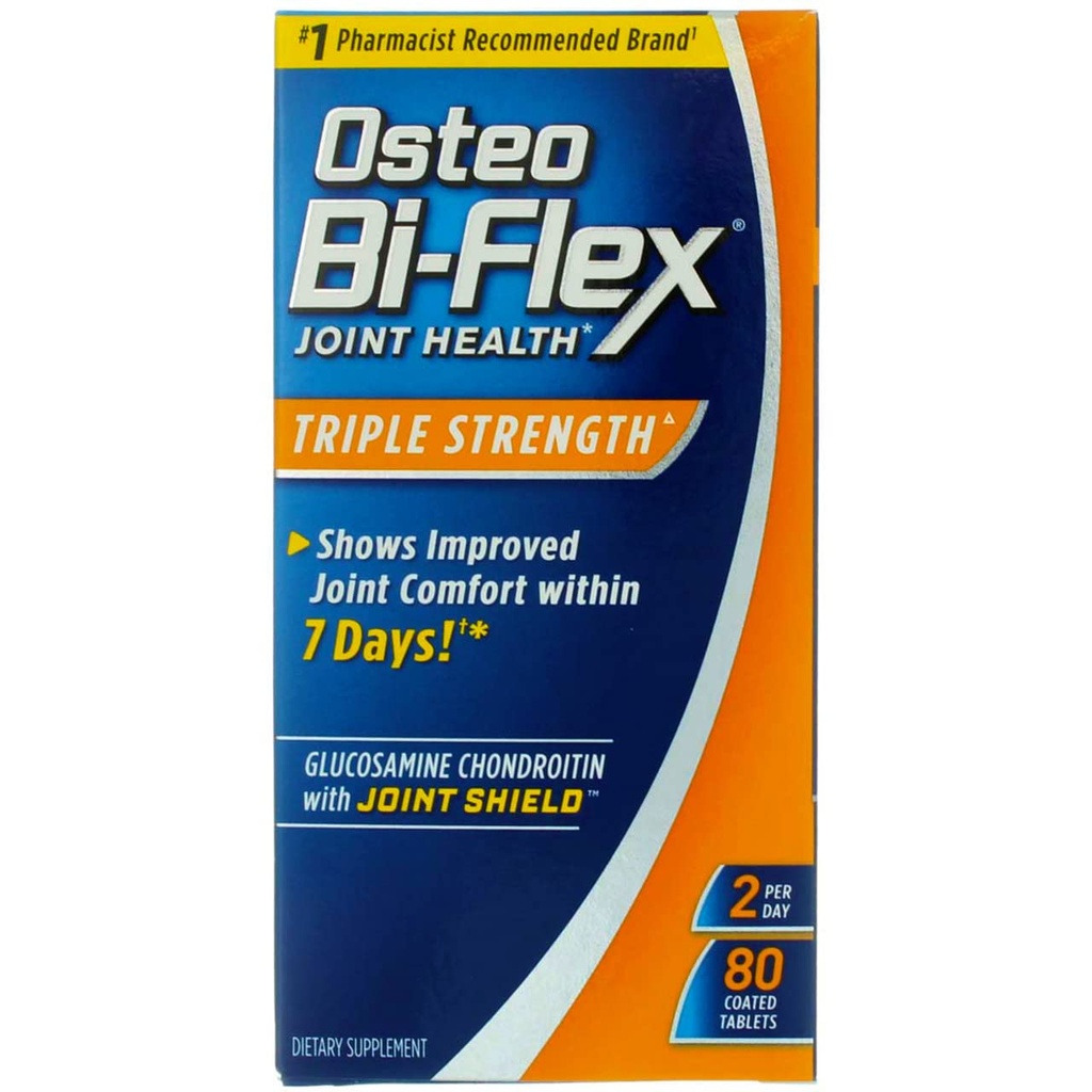 Osteo Bi- Flex Joint Health Tabletki powlekane Potrójne siły - 80ct, Opakowanie po 2