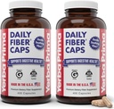 Yerba Prima Daily Fiber Caps Formula 400 Kapsułki (Opakowanie po 2) - Zarówno rozpuszczalne / nierozpuszczalne włókno z pyllium nasiona Husks, Acacia Gum, Jabłko Fiber suplement