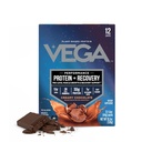 Vega Protein + Recovery - 30g Białko oparte na plancie za serwowanie, Czekolada, 12 x 1,6oz Sachets, 5g BCAA, Probiotyki, NSF Certified, dla Shakes & Smoothies, (Packaging May Vary)