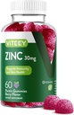 Gummy cynkowe Viteey dla kobiet i mężczyzn - Suplement do wsparcia immunologicznego - 30 mg - Wegan, Żelatyna wolna, Nie GMO - 60 Count