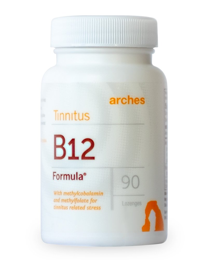 Arches Tinnitus B12 Formuła - Metylofolat 400 µg, Metylokobalamina 1000 µg, 90 Lozenges, 3 Dostawa Miesiąc
