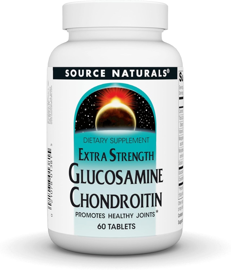 Źródło Naturals Dodatkowa siła Glukozamina Chondroitin, Promotes Healthy Joints *, 60 Tabletki