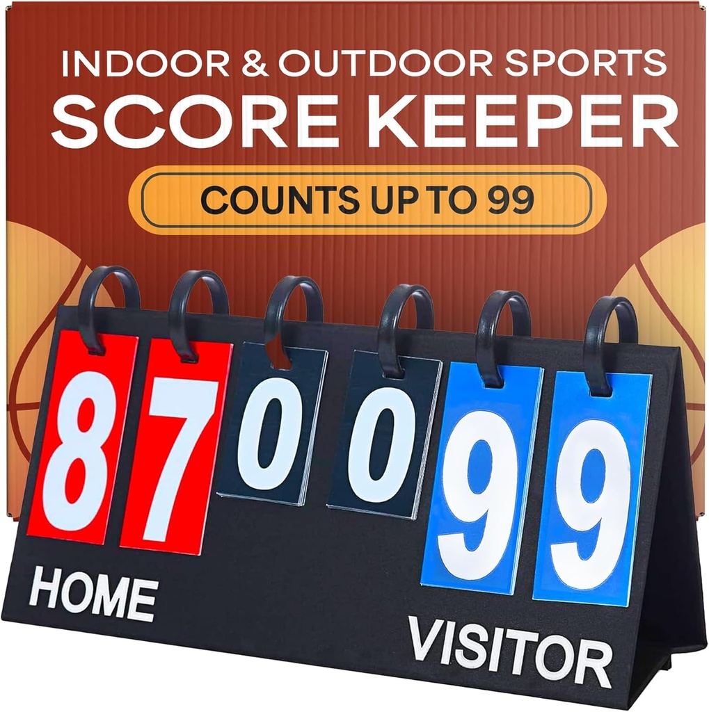 Ustreet Scoreboard / Score Keeper for Indoor & Outdoor Sports - Ping Pong / Baseball / Tenis / Koszykówka Tablica wyników lub Varsity Scoreboard / Voltable Scoreboard - Przenośna tablica wyników Flips do 99