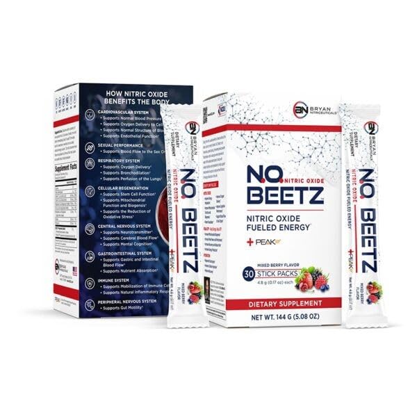 N.O. Beetz Nitric Oxide Supplement, Hydration & Cellular Energy Production Enhancer, Mieszanka Witamin i Minerałów (30 Służenie)