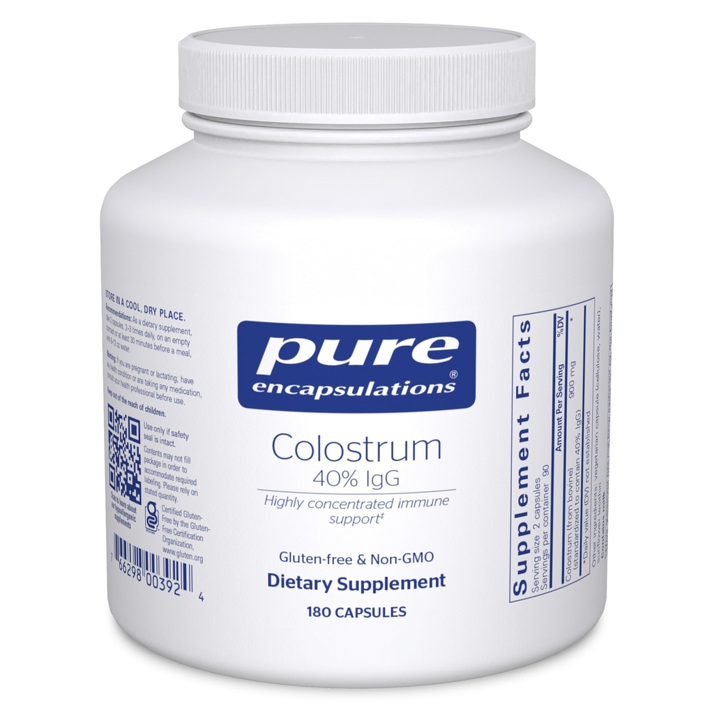 Czyste enkapsulacje Colostrum 124; 40% IgG Wysoko skoncentrowane wsparcie immunologiczne 124; 180 Kapsułki