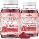 NOWY WIEK Żurawinowe Gummie Urnary Tract Health Gummies 1000mg - Wspiera Bladder, Nerki, UTI - Wegetarianin (Hrabia żurawiny 120)