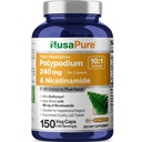 NusaPure Polypodium Nikotynamid 10: 1 Extract, 240 mg Ekwiwalent do 2,400 mg na Veg Caps - 150 Count (Non-GMO, Soyfree, Bioperine)