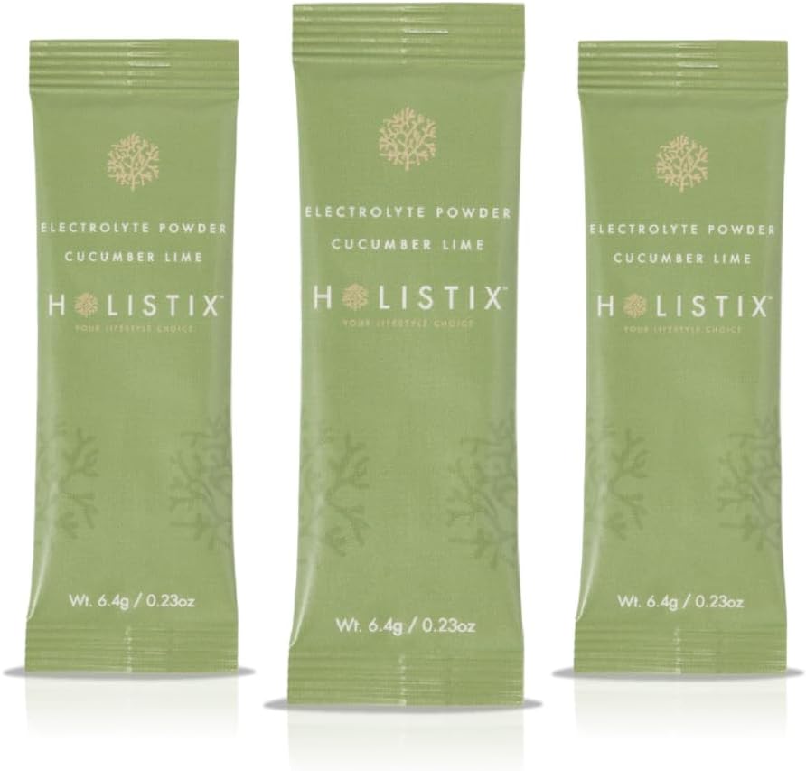 Holistix Electrolyte Proszek: Zero Hydration cukru 124; Wzmocnione islandzkim Algae Marine 124; Naturalne aromaty 124; Keto & Paleo Przyjazny 124; 12 Pakiety stick (Cucumber- Lime)