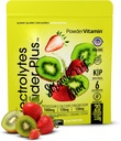 Proszek PowderWitamina Electrolytes Plus (20 Servings) Truskawka Kiwi Electrolyte Proszek Zero Calorie Keto, 0 Cukier, Nie Maltodekstryna, 1000mg potasu, 120mg wapnia, 120mg magnezu, Pink Himalayan Sól