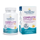Nordic Naturals Complete Omega- D3, Lemon Flavor - 60 Soft Gels - 565 mg Omega- 3 + 70 mg GLA + 1000 IU Witamina D3 - EPA & DHA - Zdrowa Skóra, Krążenie, & Pozytywny nastrój - Nie-GMO - 30 Służenie