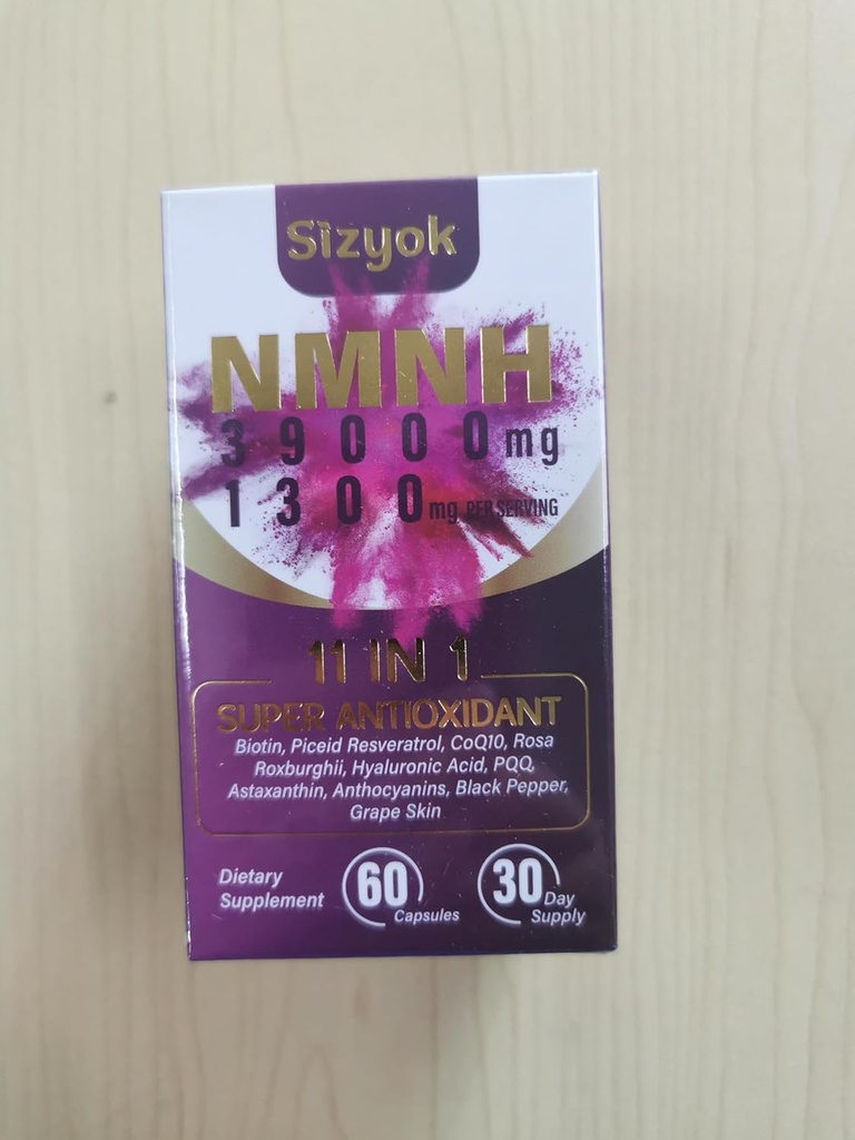 11- in-1 NMNH (Mononukleotyd dihydronikotynamidu), 600mg na dawkę, NAD + Suplement z Resveratrol, CoQ10 do wsparcia NAD + Poziomy, suplement NMNH do anty- starzenia, 60 Hrabia, 30 Day Supply- 47