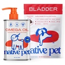 Native Pet Dog UTI Leczenie nad licznikiem & Olej rybny dla psów do wspierania swędzenie skóry + Mobilność 124; 60 Żaby & 8 Oz