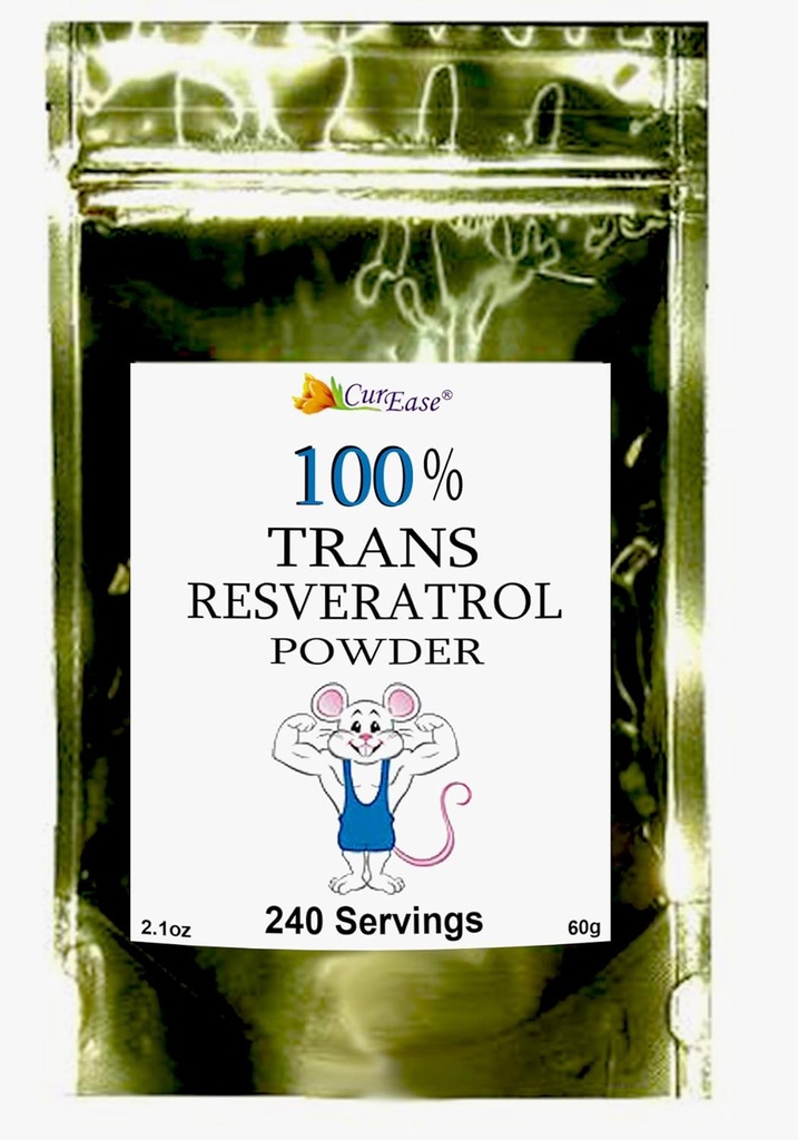 100% Czysty Trans Resveratrol Proszek 240 Służenia 2.1 oz (60 gramów) 250mg Na Służenie