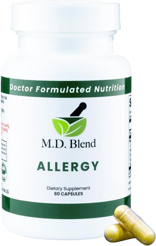 Alergia - Kompleksowe wsparcie dla alergii sezonowej i odnowy układu oddechowego - Składniki naturalne - Quercetin, Nettle Root, Bromelain, N- Acetyl L- Cysteina - 60 Kapsułki