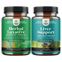 Zestaw Herbal Laxative Kapsułki z probiotyki i wątroby Cleanse Detox & Repair Formuła - Natural Colon Detox Digestive System wsparcia - Herbal Liver Supplement with Milk Thistle