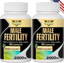 Suplementy płodności dla mężczyzn, Mężczyzna Witaminy prenatalne -Optimal Sperm Count, Motility i Siła, 2000MG Mens Suplementy płodności z Maca Root do poczęcia - Opakowania 2