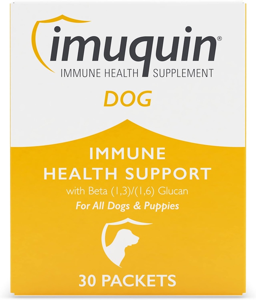 Nutramax Imuquin Immune Health Supplement Proszek dla psów i szczeniąt - Z Beta Glucans, Lipidy morskie, Witaminy i Minerały, 30 Pakiety