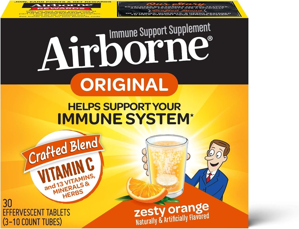 Pomarańczowe tabletki musujące, 1000mg witaminy C - Suplement wsparcia immunologicznego 30ea