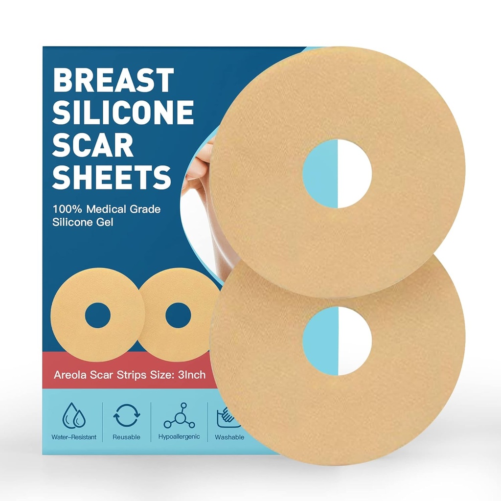 Breast Silicone Brear Sheets Tape, Silicone Brear Removal Sheets for Breast 6 Pack, Redukcja piersi Po Chirurgii dla Breast, Przedłużanie piersi Post Surgery Supplies for Scar Treatment