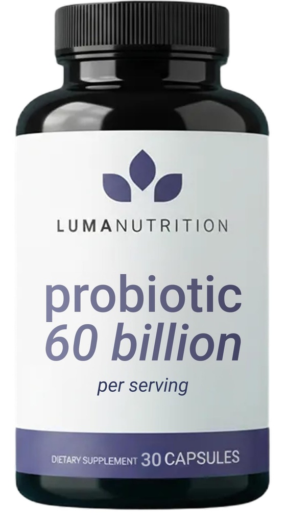 Probiotyki Luma Nutrition 60 Miliard CFU z Prebiotykami - Probiotyki dla Kobiet i Mężczyzn - Przygotowane do Żywienia Enzym Zdrowia - Wegan & Gluten- Free - 60 Kapsułki