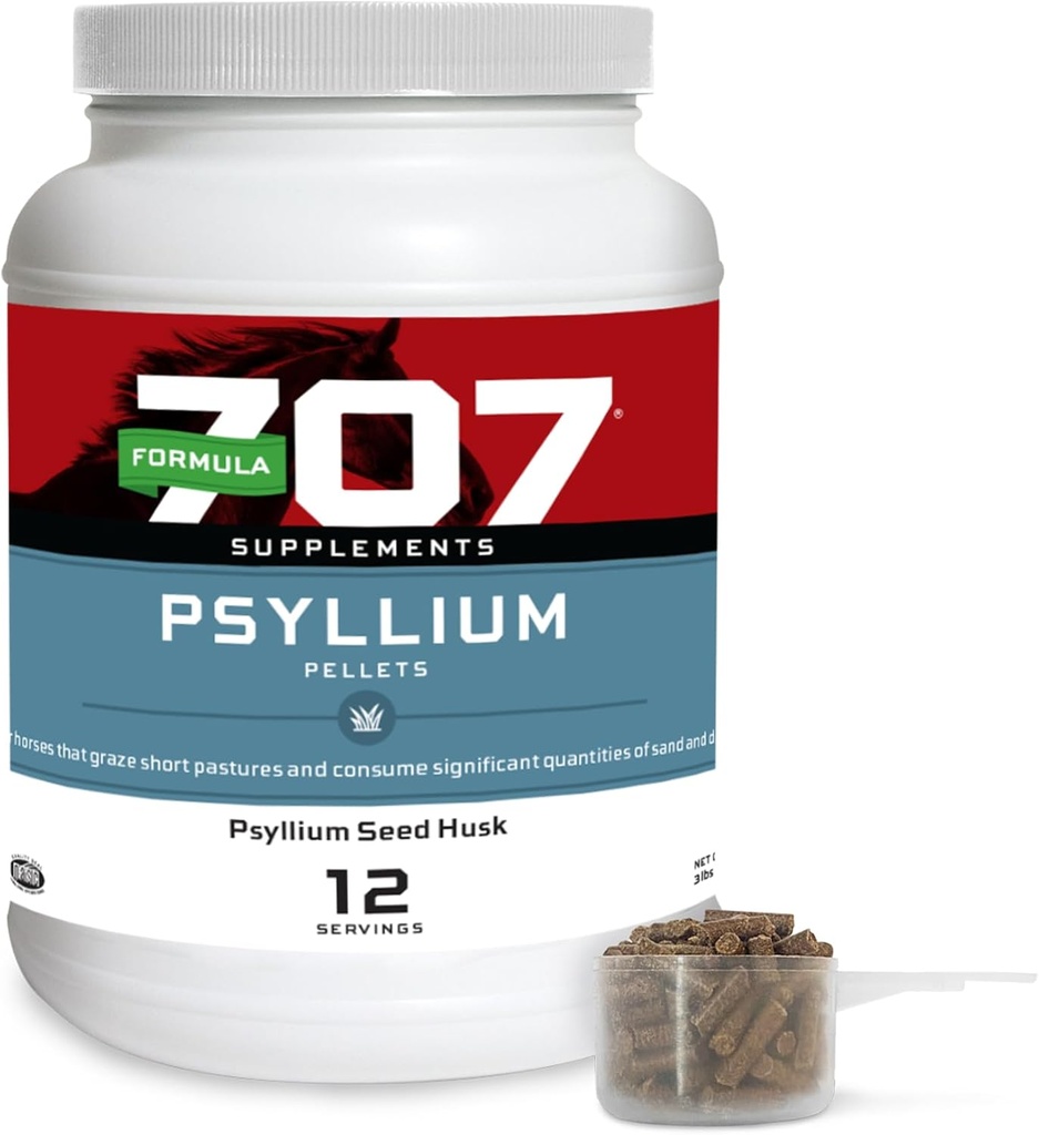 Formuła 707 Pzyllium Pellets Equine Supplement (3lb Jar - 12 Day Supply)