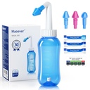 MAOEVER Neti Pot Sinus Rinse Butelka do płukania nosa Suszarka Nasal Nasal Nassation for Adult & Kid BPA Free 300 ML z 30 Nasal Wash Salt Pakiety i Nassal Termometr (niebieski)