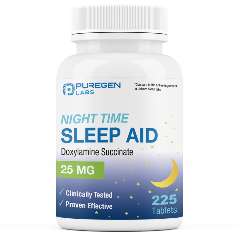 Puregen Labs Doxyloamina Sukcypować 25mg 124; Nocny Sen Pomoc 124; Bezpieczny i skuteczny 124; Non-Habit Forming Sleep Aid 124; Made in USA
