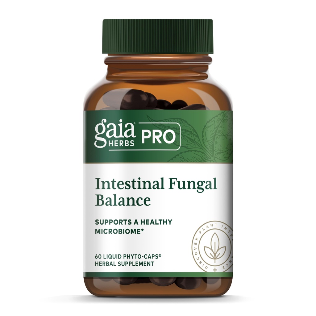 Gaia Herbs Pro Intestinal Fungal Balance - Suplement do wsparcia trawienia * - Cleanse Supplement Supplement * z Holy Basil Leaf, Cynamon Bark & Oregon Grape Root - 60 Liquid Phyto- Caps (60 Servings)