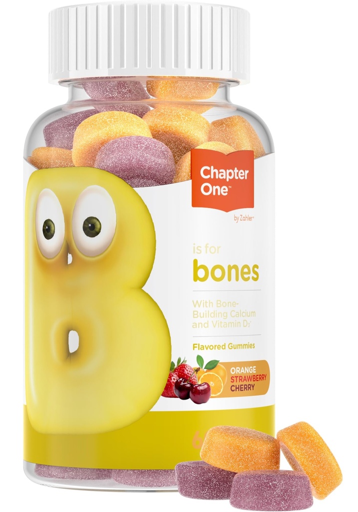 Zahler Yummy Kids Wapnia Gummies - Dzieci Wapnia Witamina D Gummies - Non-GMO Gluten Free 250mg Wapnia Suplement z Witaminą D3 - Wsparcie silne kości i zębów w Toddlers i dzieci (60 Count)