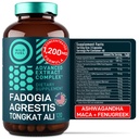 Fadogia Agrestis i Tongkat Ali Supplement - 600mg Fadogia Agrestis for Men, 500mg Longjack Tongkat Ali, Ashwagandha Maca Fenugreek Complex - Siła mięśni, Energia, Wsparcie nastrojów - 120 Kapsułki