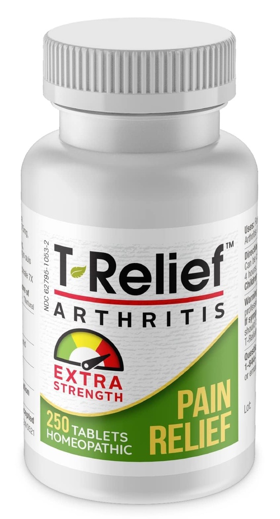 T- Relief Extra Strength Artis Arnica + 12 Relieving Natural Medicines Help Ease Soeness Stiffness Aches & Pains Naturalnie dla kobiet i mężczyzn - 250 tabletek