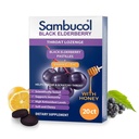 Sambucol Black Elderberry Throat Lozenge - Sambucus Elderberry Lozenges With Witamina C, Cynk & Miód, Pomaga Soothe a Scratchy Throat, Wysokie przeciwutleniacze, Gluten- Free - 20 Hrabia