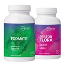 Microbiome Labs RestorFlora Probiotic Supplement, Saccharomyces & Spore- based Probiotyki (50 Kapsułek) + FODMATE Digestive Enzymes aby pomóc złamać FODMAPs (120 Kapsułek) - 2 Zestaw produktów